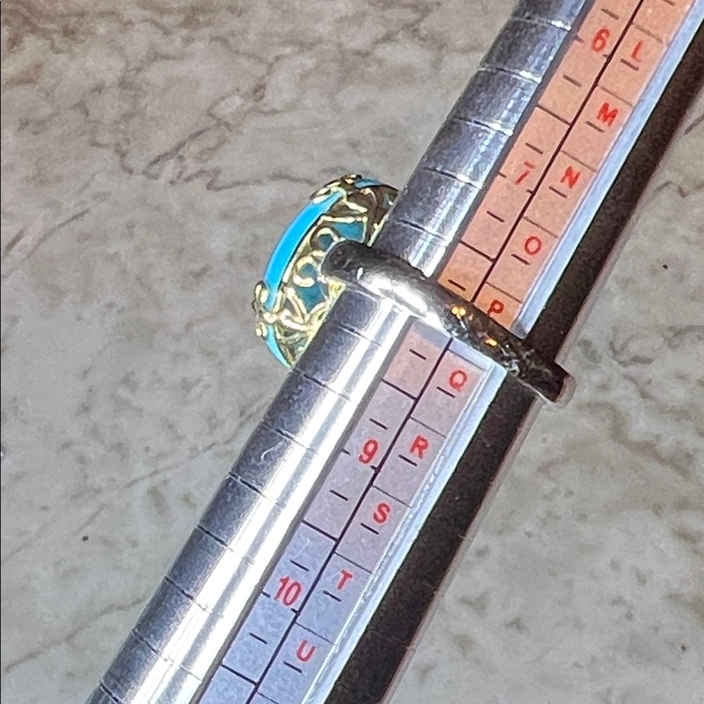 Designer Michelle Albala 925 Vermeil Turquoise Ring - Picture 8 of 8